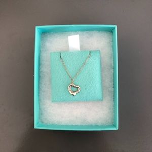 Tiffany & Co Open Heart Pendant Necklace - Silver